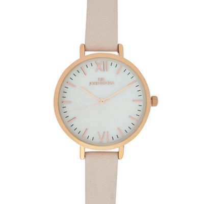 Ladies pale pink leather watch